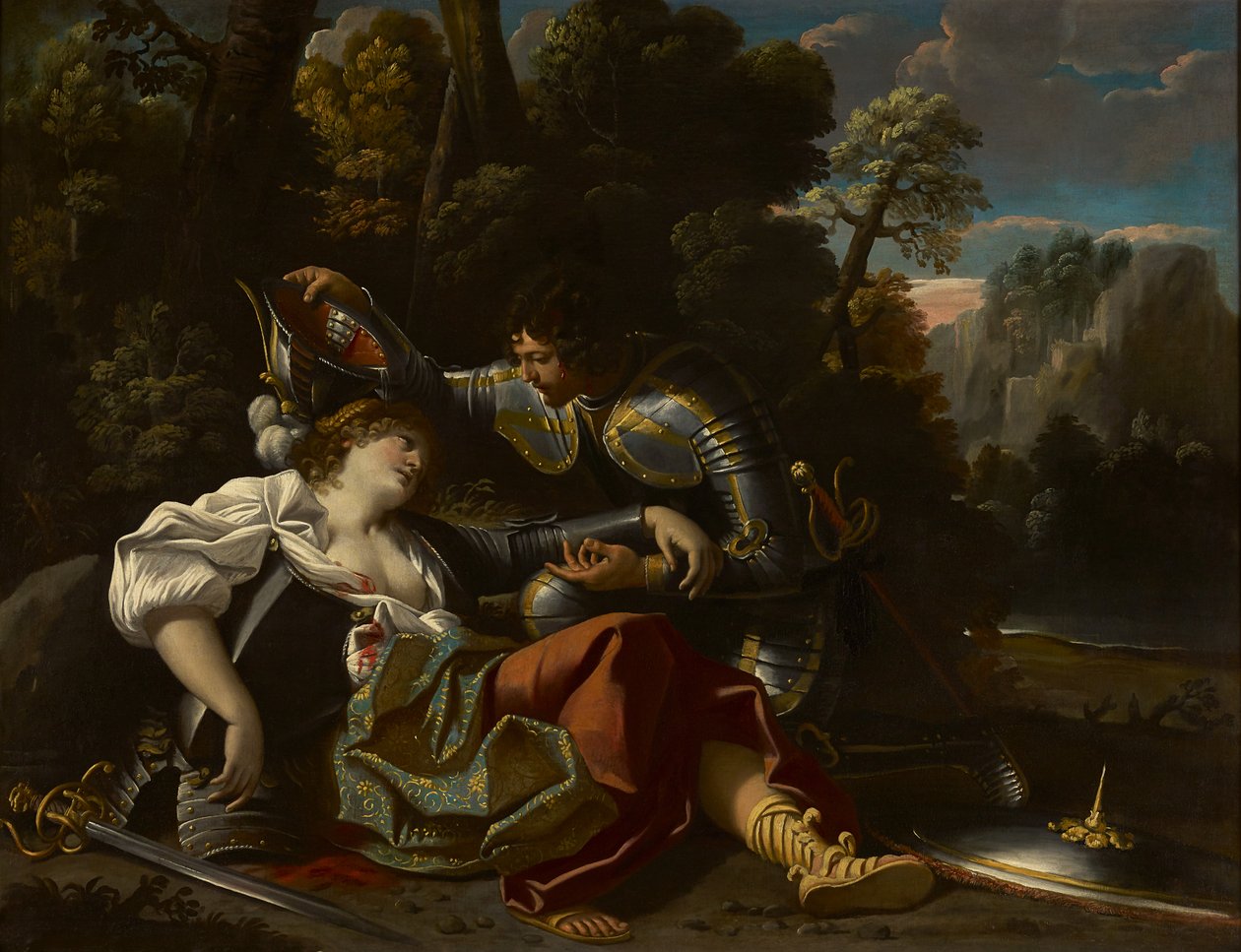 Tancred och Clorinda (olja på duk) av Sisto Badalocchio