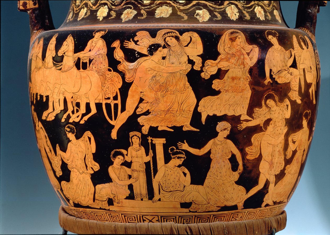 Rödfigur volute krater keramisk detalj av 85030 av Sisyphus Painter