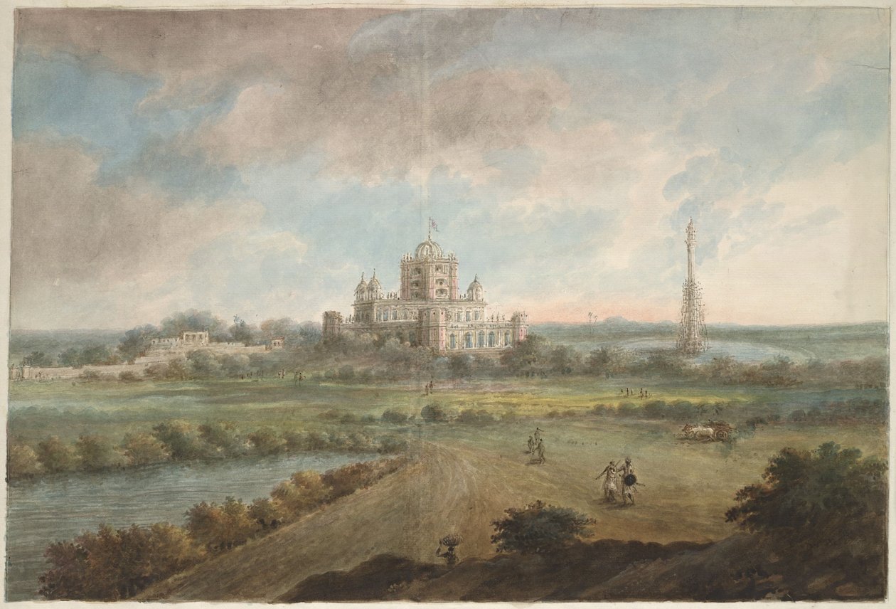General Claude Martins hus Constantia i sin park vid Lucknow av Sita Ram