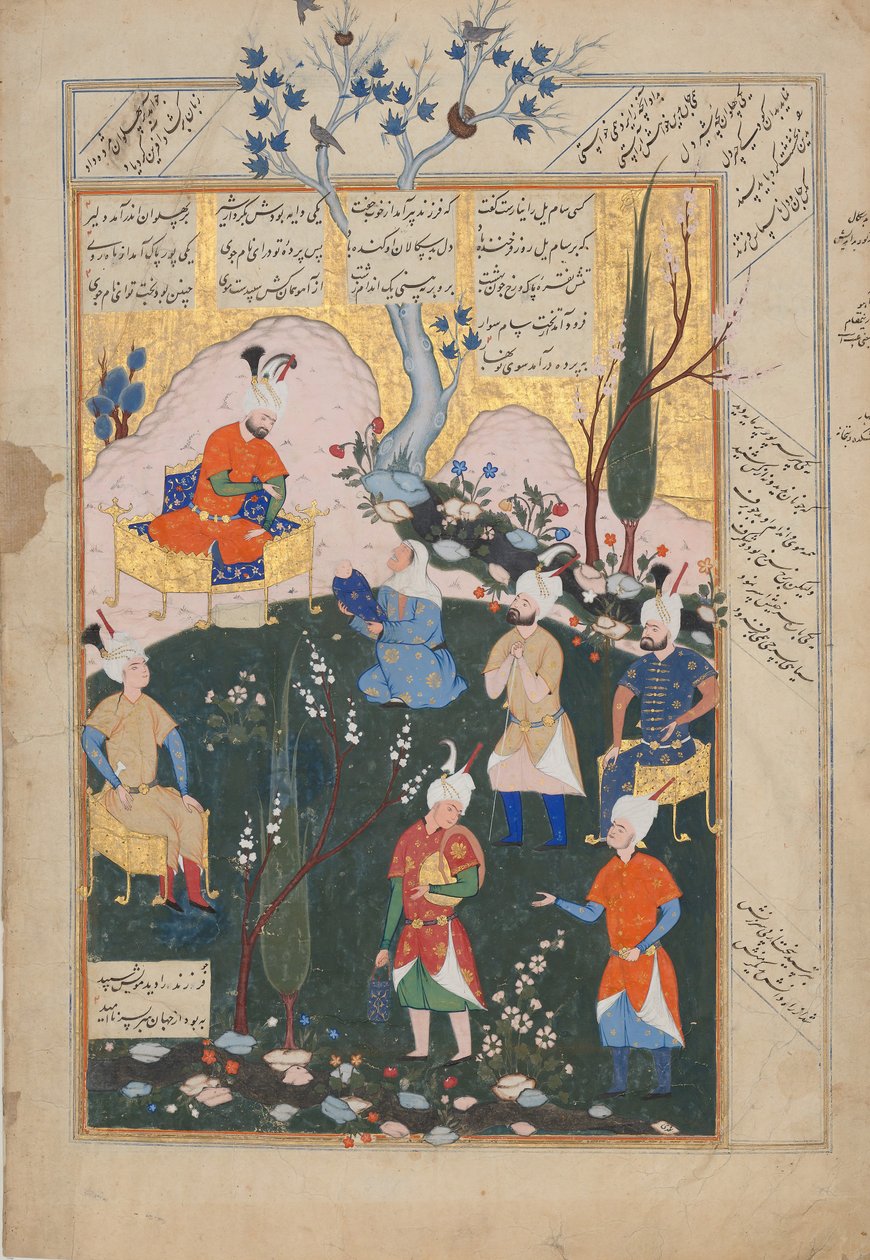 Födelse av Zal, Folio från en Shahnama Book of Kings, 1576-77. av Siyavush