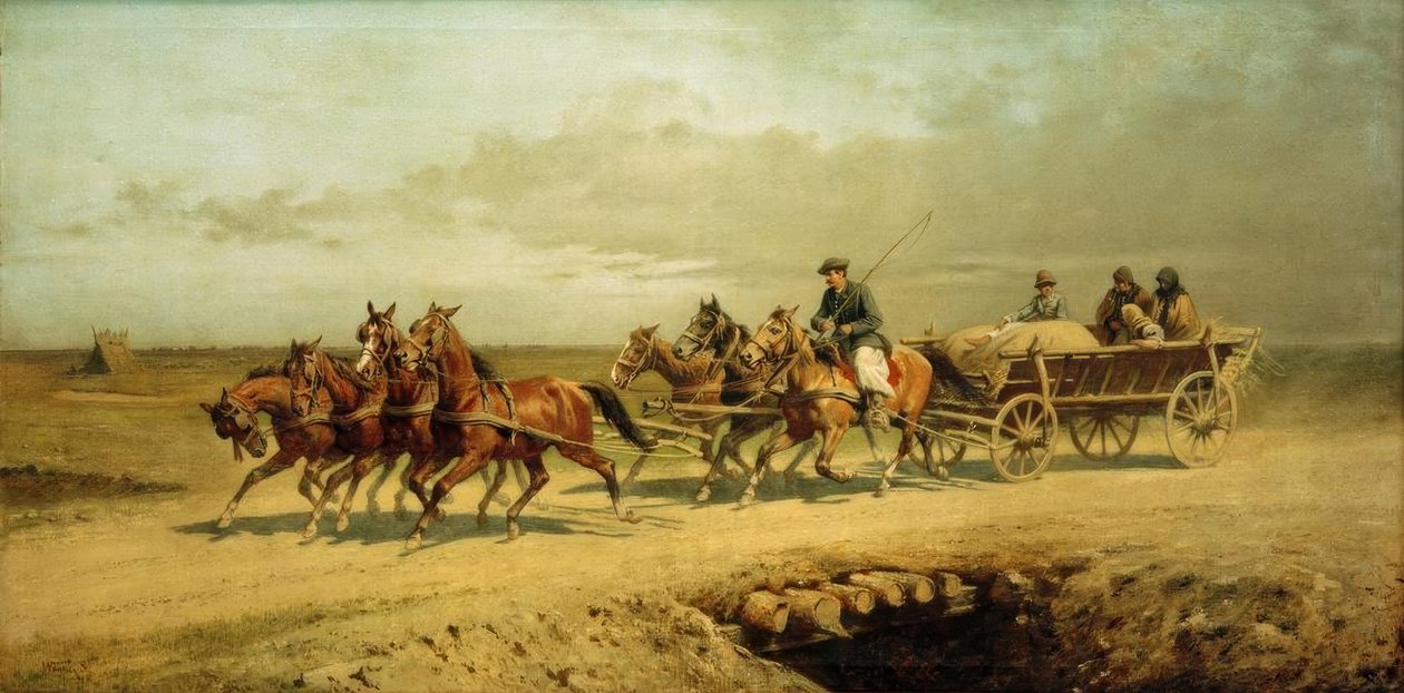 Sju hästar i Debrecen av Alexander von Wagner