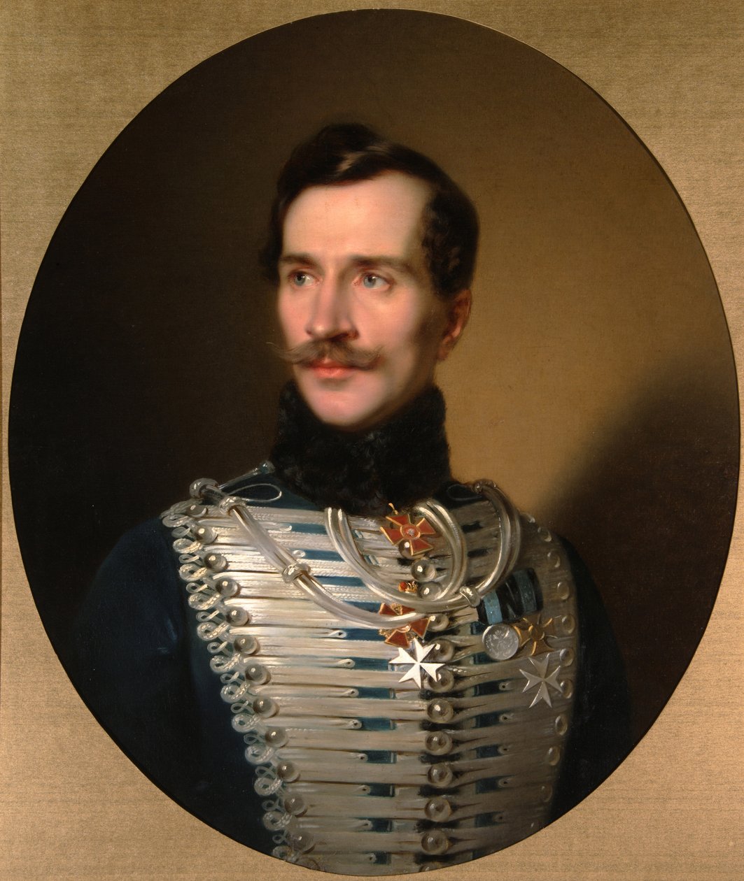 Porträtt av prins Mikhail Fjodorovich Golitsyn 1800-1873, tidigt 1840-tal av Sándor Kozina