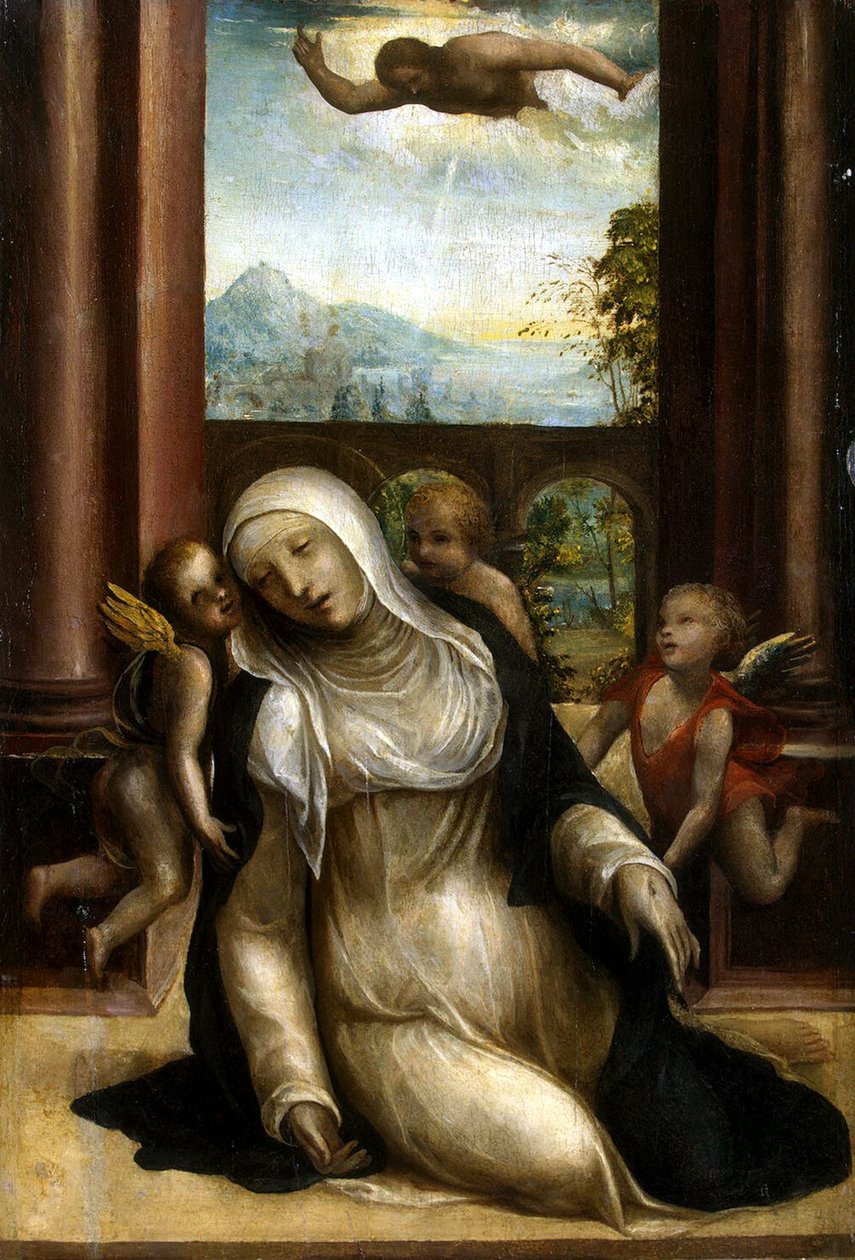Stigmatisering och svimning av Saint Catherine of Siena av Sodoma,