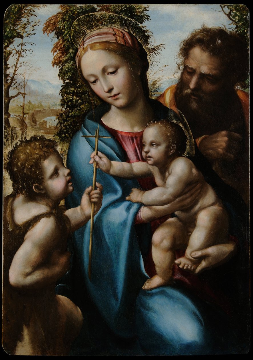 Den heliga familjen med Johannes Döparen som pojke, 1525-1528 av Sodoma
