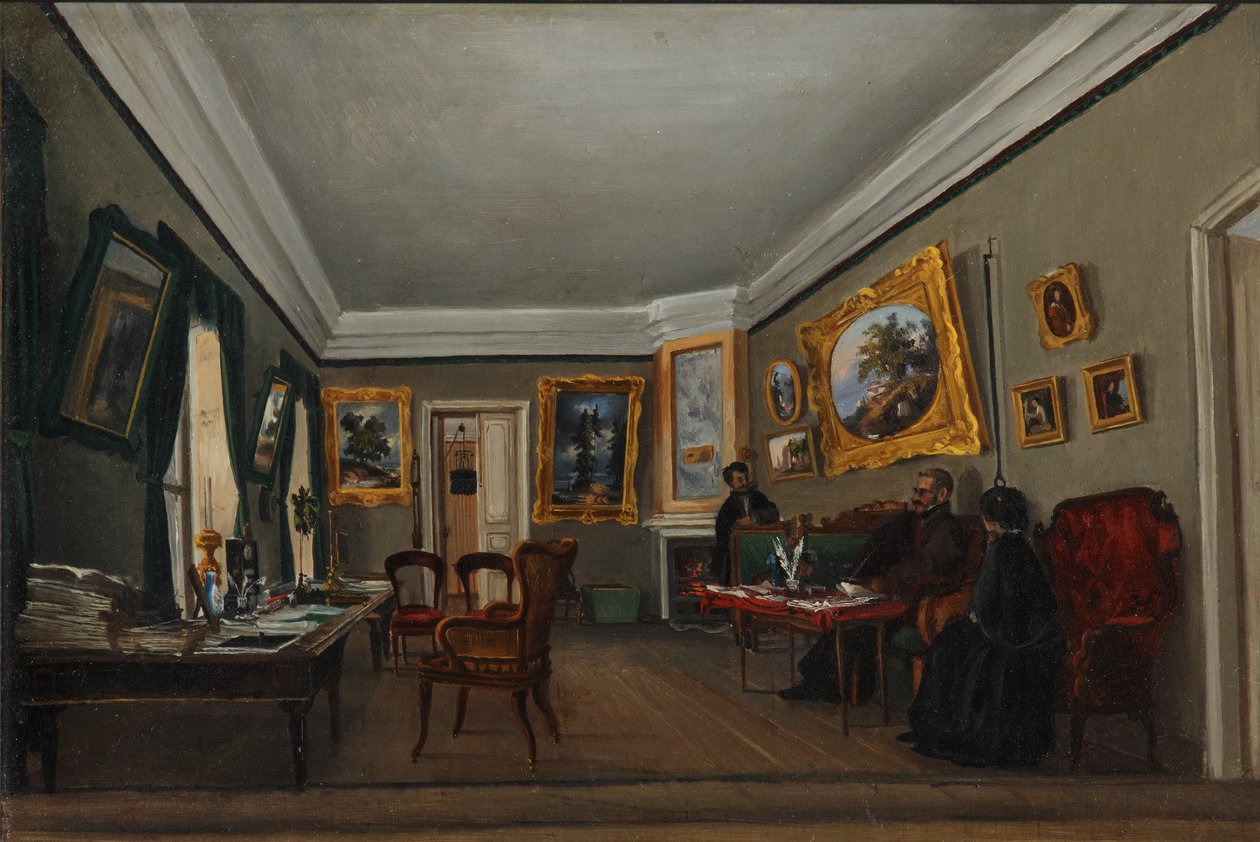 Studien av författaren Alexander Sukhovo-Kobylin i Moskva, 1850-talet av Sofia Vasilyevna Sukhovo Kobylina