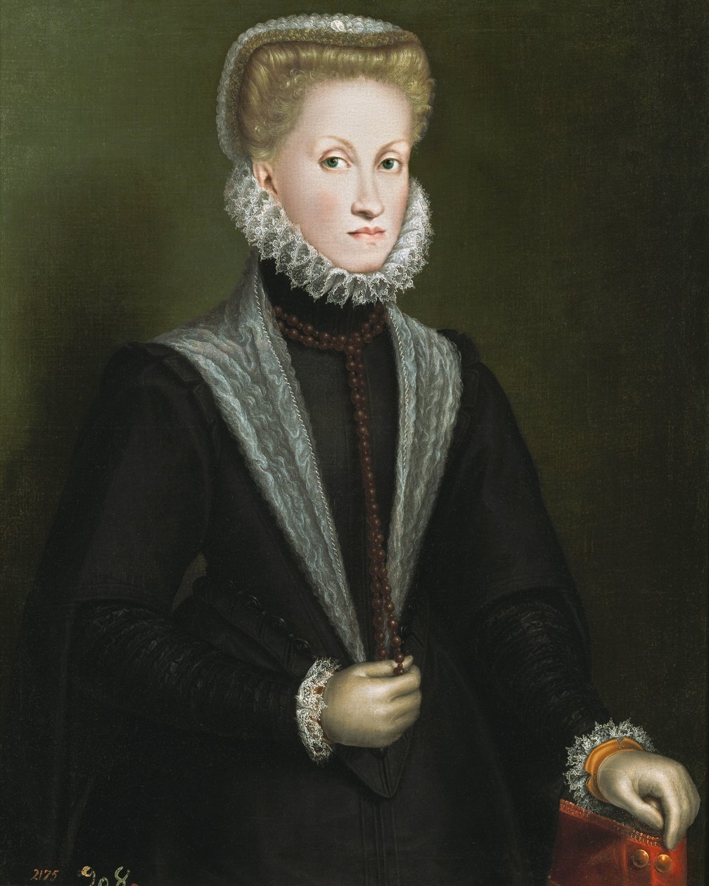 Anne av Österrike, drottning av Spanien (1549-80), hustru till Filip II av Spanien (1527-98), ca 1573 av Sofonisba Anguissola