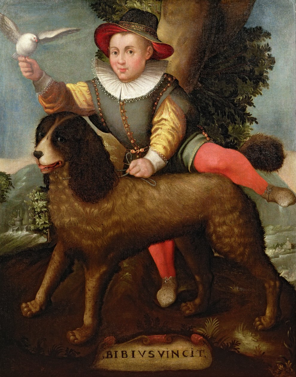 Pojke och hund, "Bibius Vincit" av Sofonisba Anguissola