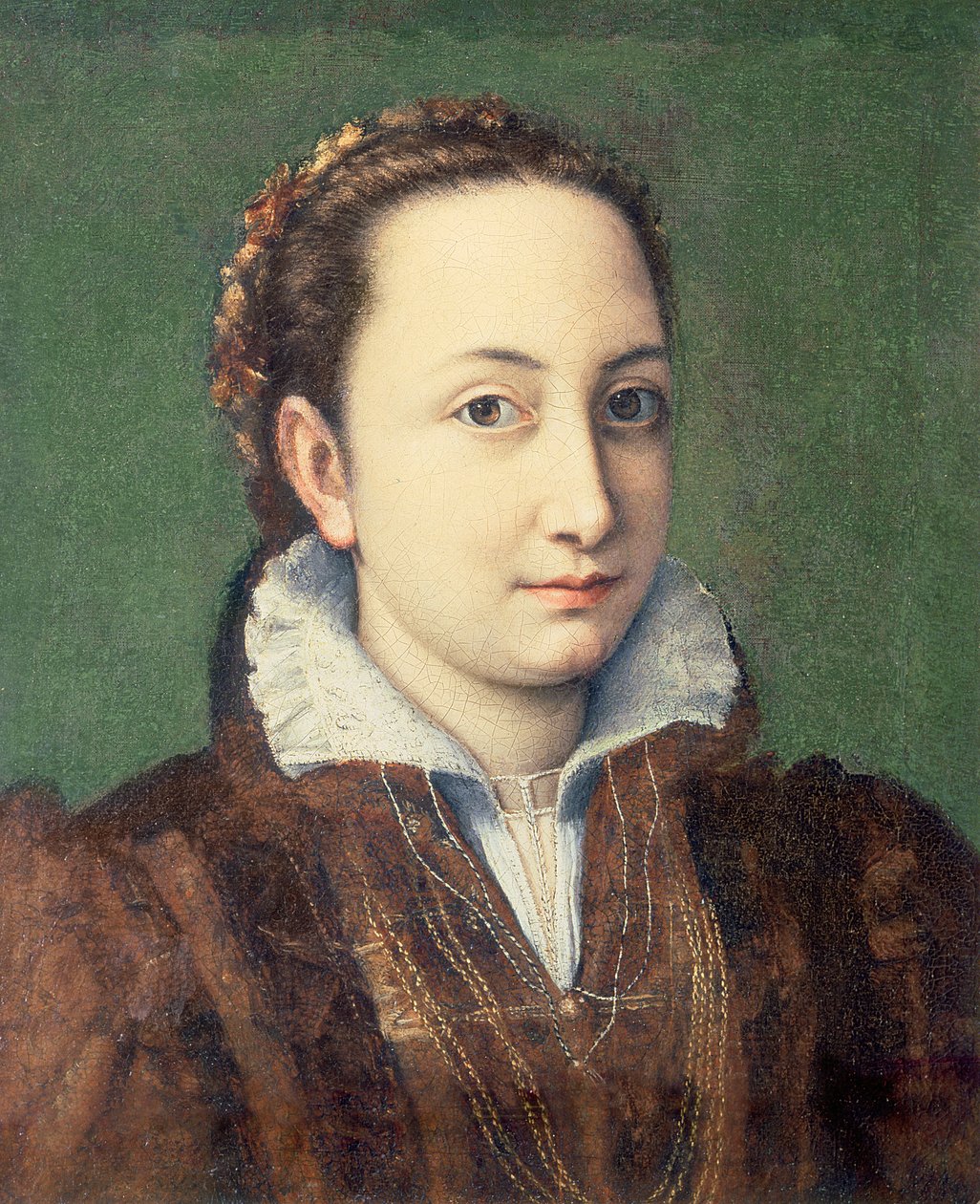 Självporträtt, klädd som brudtärna till drottningen av Spanien, 1559 (panel) av Sofonisba Anguissola