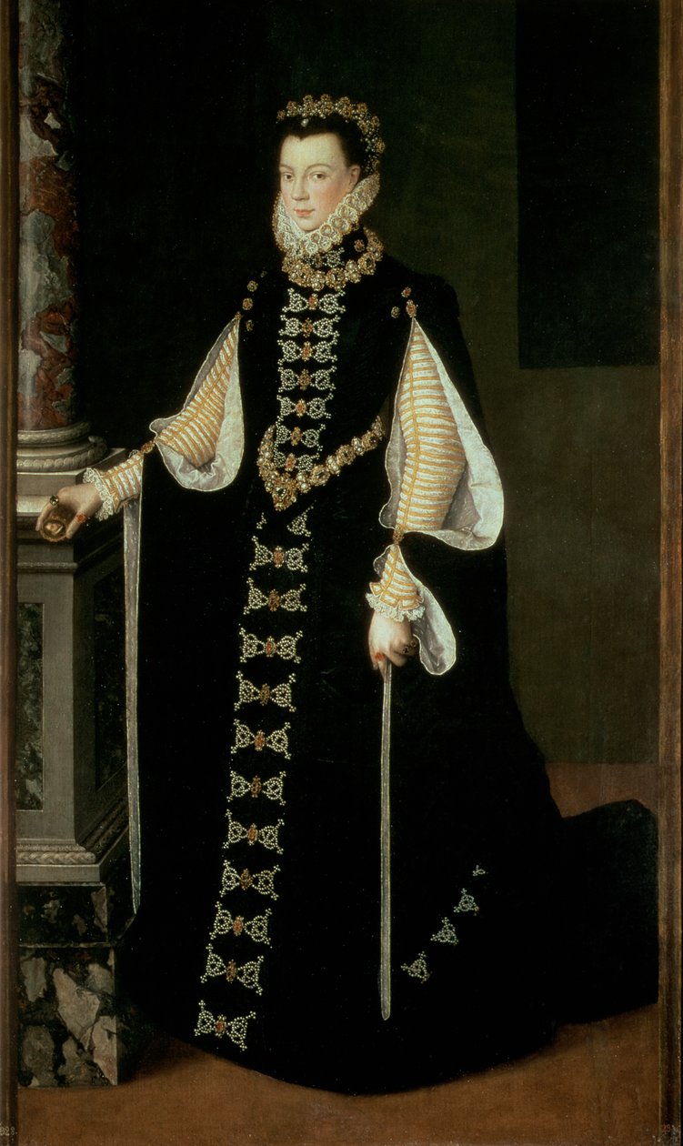 Isabella av Valois, drottning av Spanien (1545-68), hustru till kung Filip II av Spanien (1556-98) av Sofonisba Anguissola