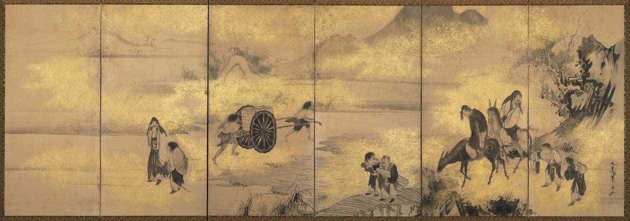 The Eight Immortals of the Wine Cup, senare 1700-talet. av Soga Shohaku