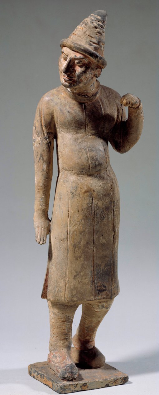 Kinesisk konst: Sogdisk, barbarisk terrakottastatyett med spetsig hatt bärande siden (från dagens Uzbekistan). 6:e eller 8:e århundradet. Paris, Cernuschi-museet av Sogdian Sogdian