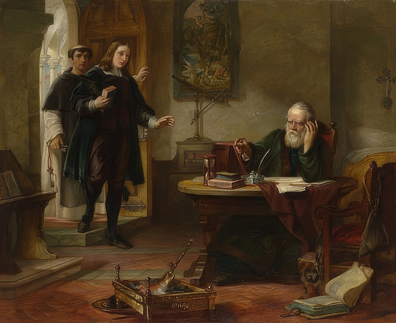 John Milton besöker Galileo Galilei. 1847 av Solomon Alexander Hart