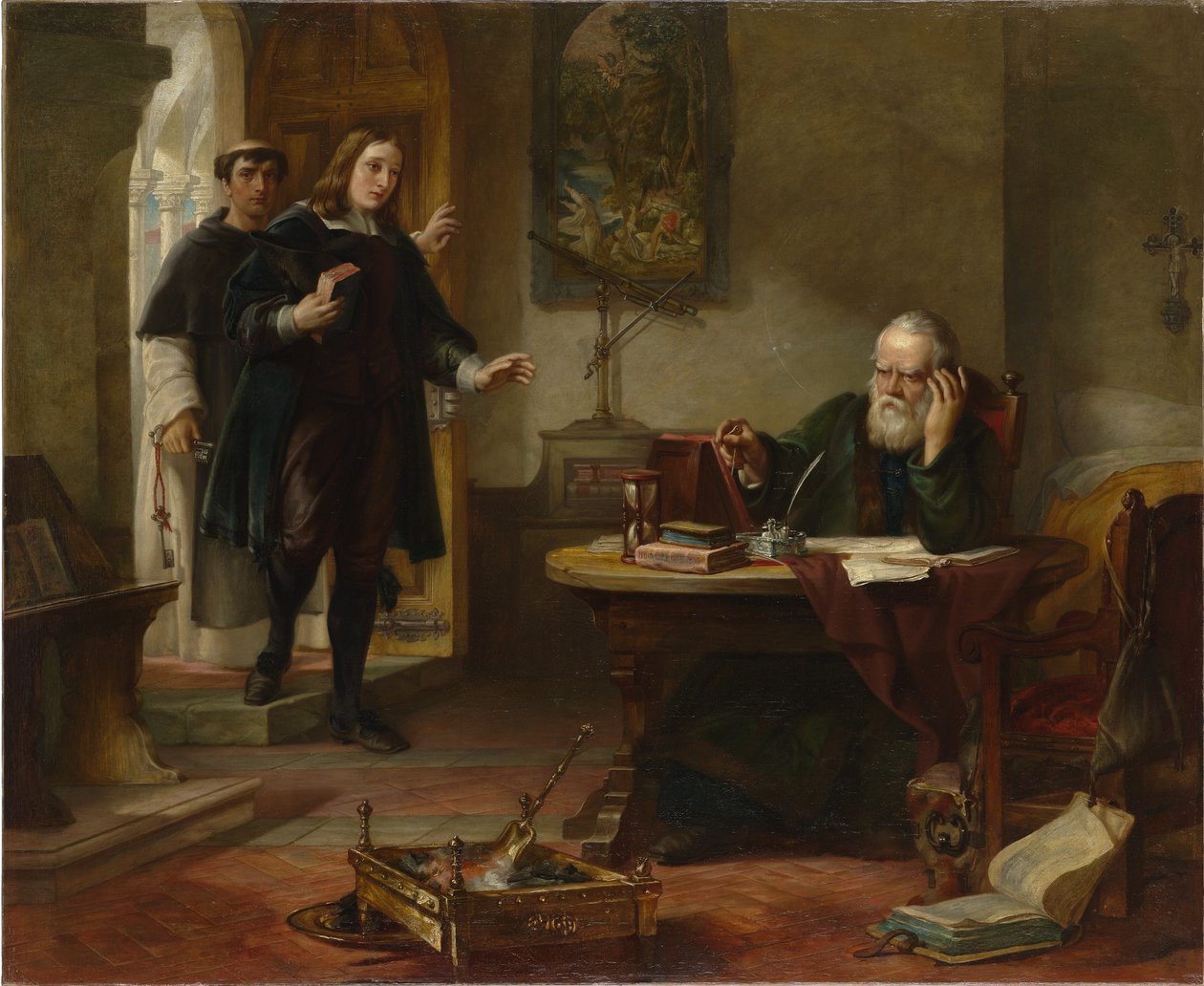 Milton besökte Galileo när han var fånge av inkvisitionen, 1847 av Solomon Alexander Hart