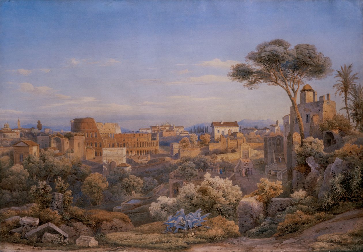 Colosseum och Forum, sett från väst, Rom av Solomon Corrodi