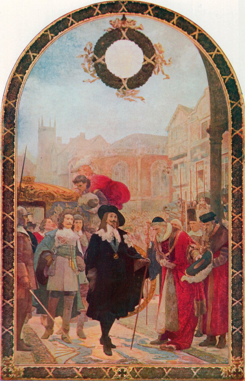 Karl I kräver de fem ledamöterna på Guildhall av Solomon Joseph Solomon