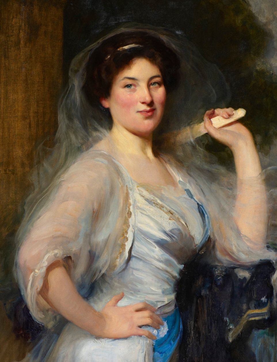 Porträtt av Gertrude Salaman, konstnärens systerdotter (olja på duk) av Solomon Joseph Solomon