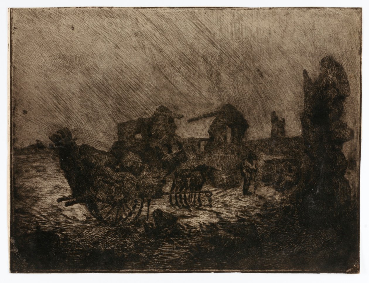 Vagn och ruiner av Solon H. Borglum