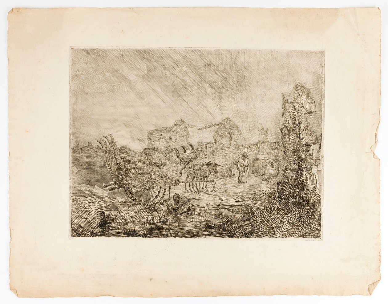 Vagn och ruiner av Solon H. Borglum