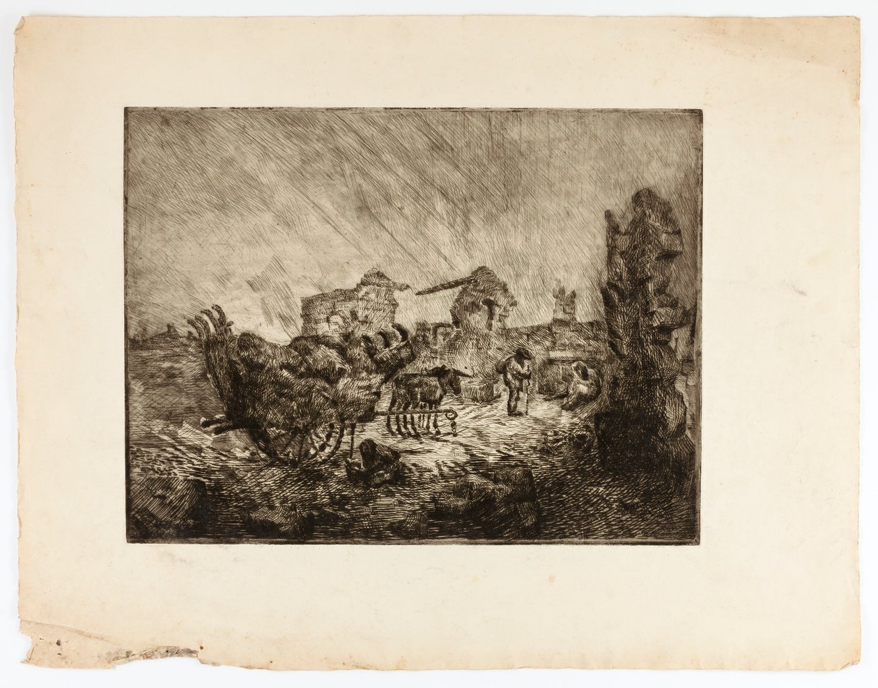 Vagn och ruiner av Solon H. Borglum