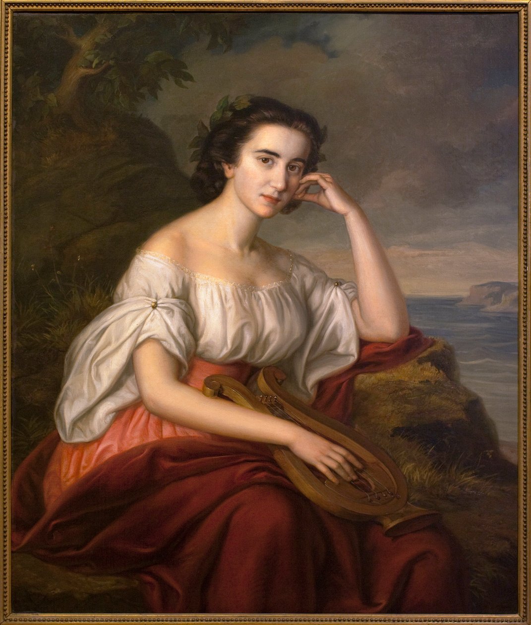 Sappho. Målning av Soma Orlay Petrich (1822-1880), olja på duk, cirka 1860. Ungersk konst av Soma Orlay Petrich