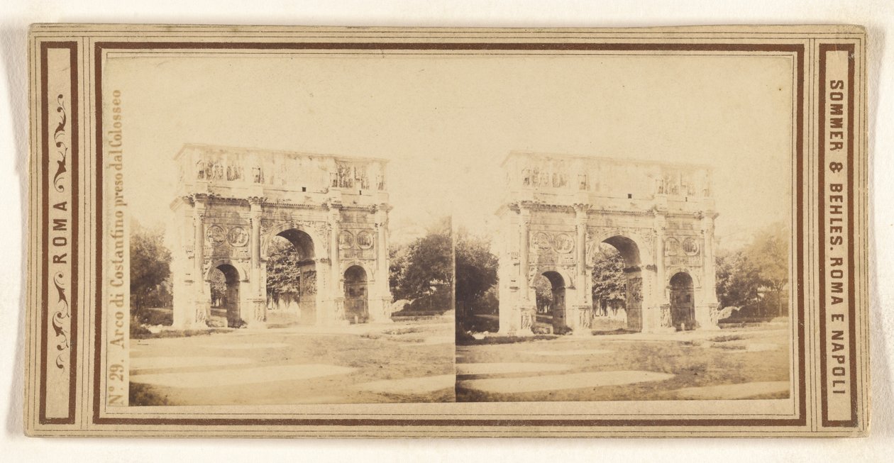 Konstantinusbågen tagen från Colosseum av Sommer and Behles
