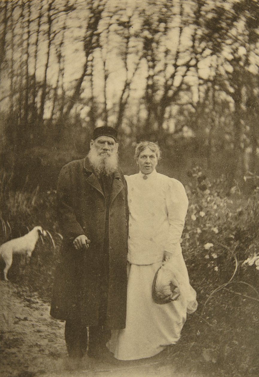 Den ryske författaren Leo Tolstoy och hans fru Sophia Tolstaya, Ryssland, 1895 av Sophia Andreevna Tolstaya
