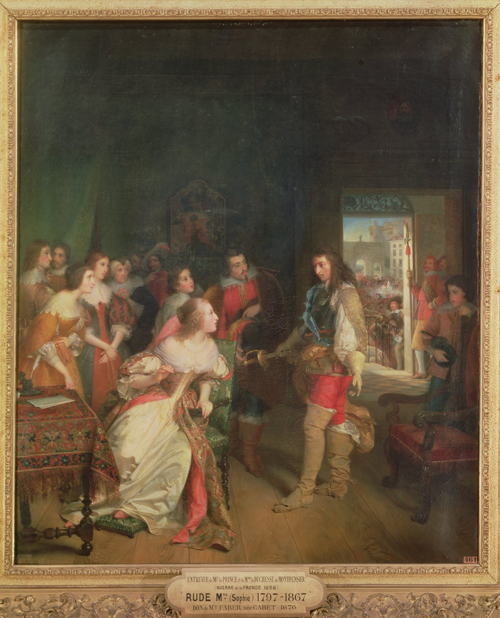 Möte mellan Louis II (1621-86) de Bourbon och Anne-Marie-Louise d