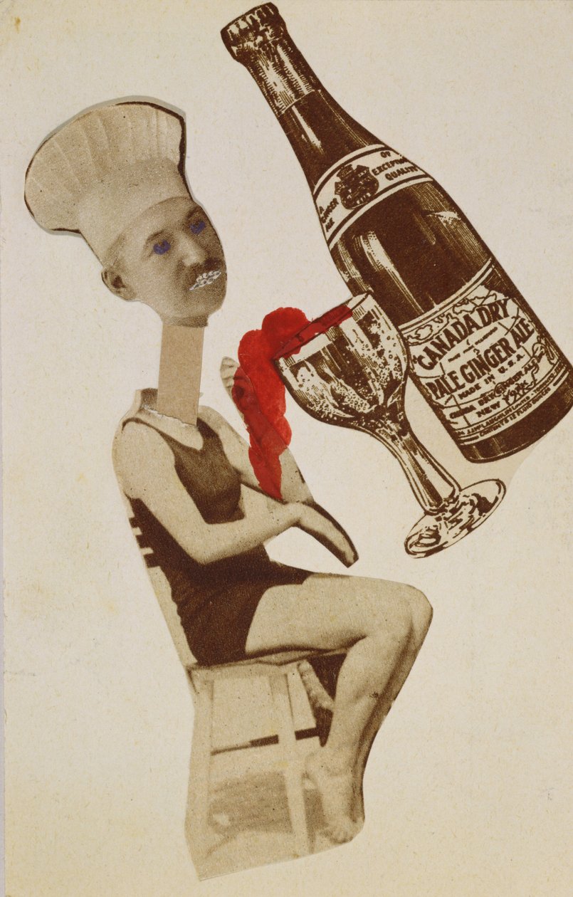 Vykort skickat av konstnären till Tristan Tzara (collage) av Sophie Taeuber Arp