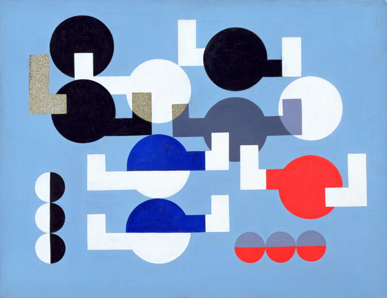 Komposition av cirklar och överlappande vinklar, 1930 av Sophie Taeuber Arp