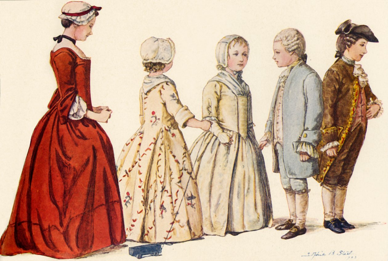 Barnkläder under drottning Anne, George I, II och III 1702-1790, 1903, 1937. av Sophie B. Steel