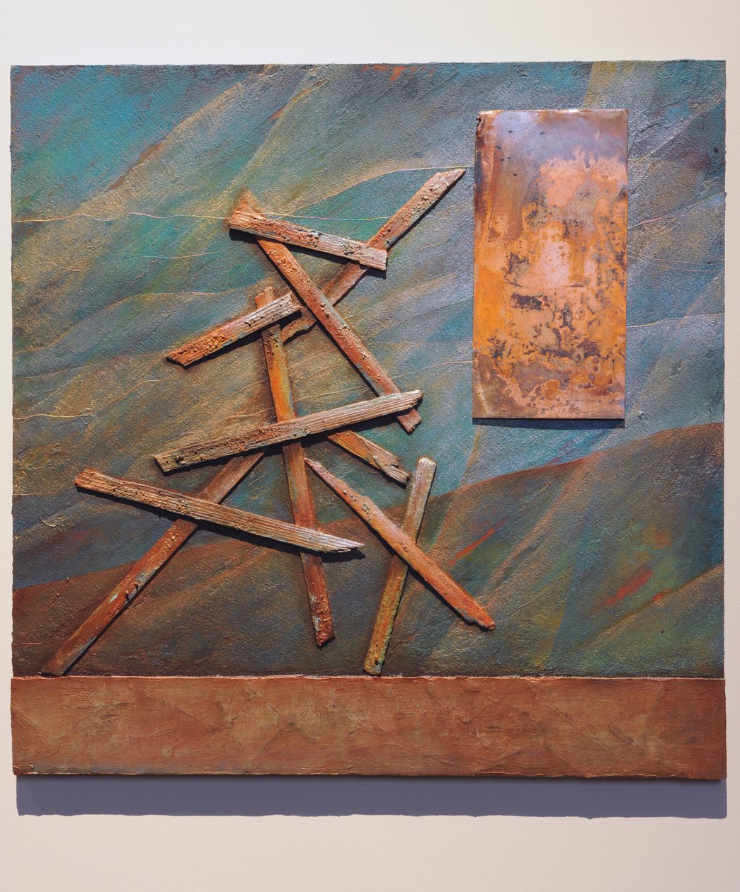 The Children of God, 2007 (panel, koppar, funna föremål, textur, trådar, förgyllning, ) av Sophie Hacker