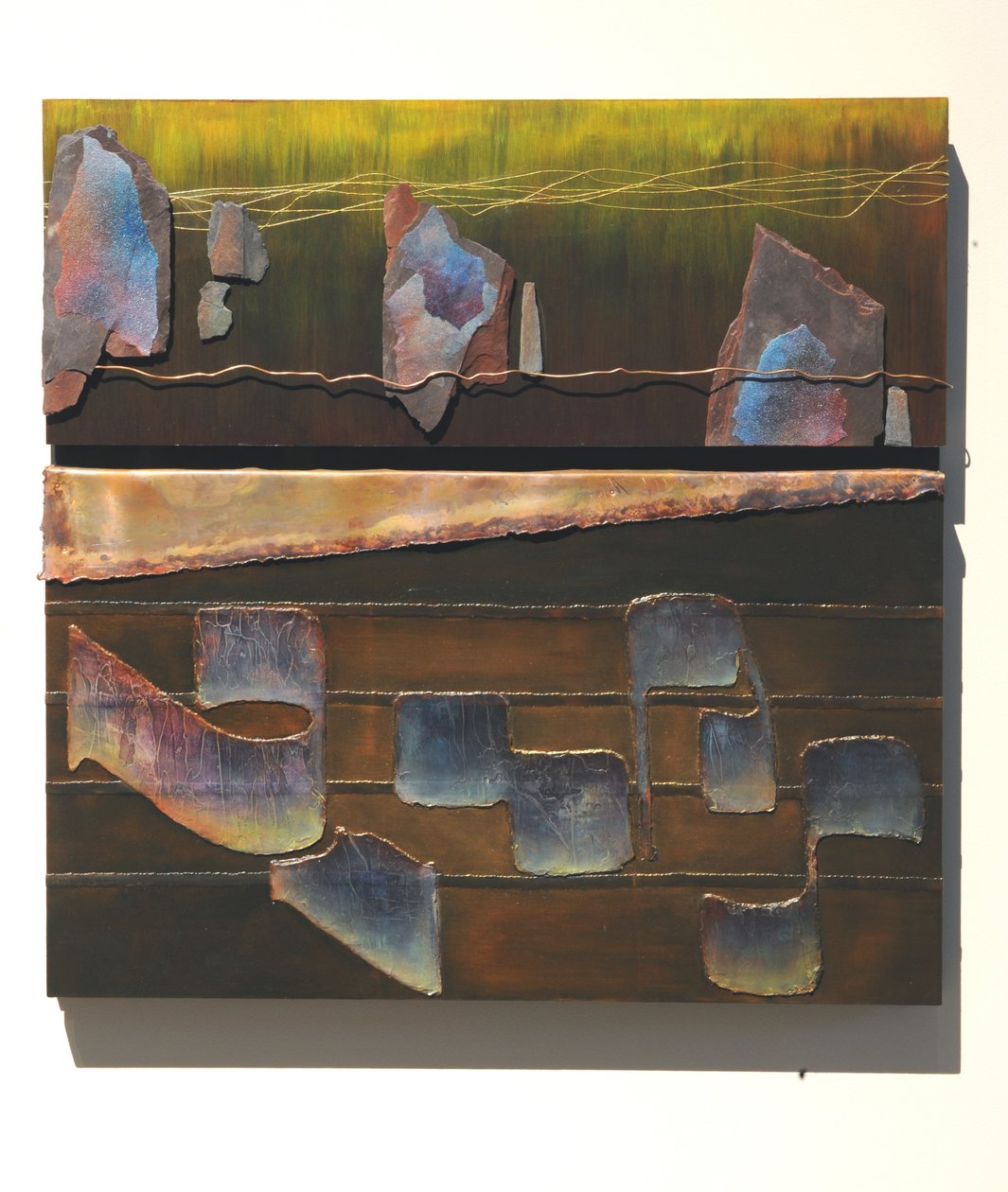 The Word, 2007 (panel, koppar, guldtråd, bly, skiffer, sandpapper, pigment) av Sophie Hacker