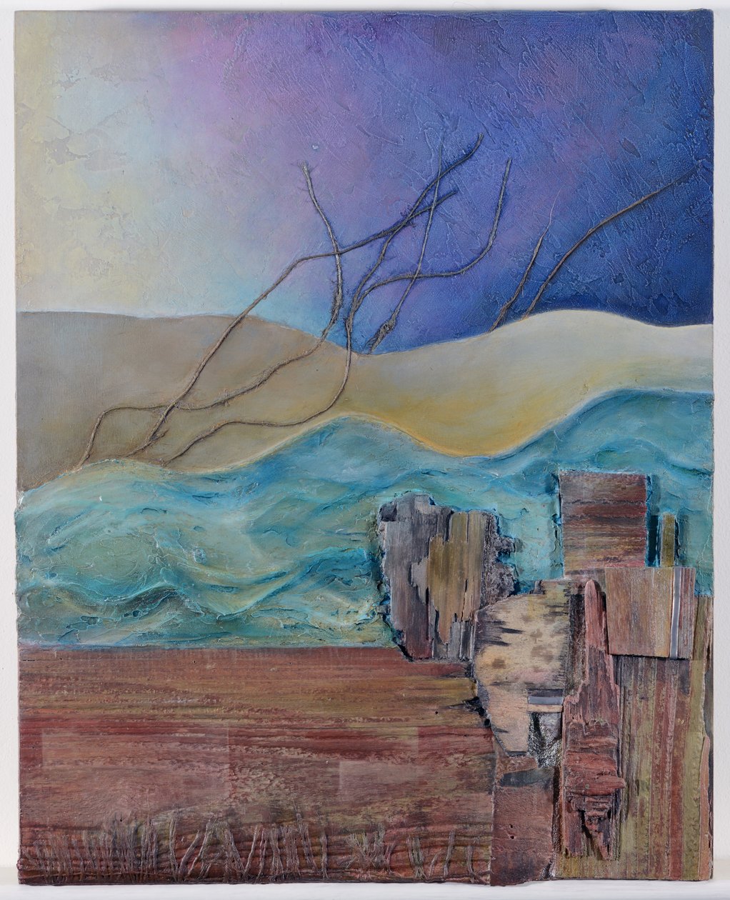 Triptyk (blandteknik) av Sophie Hacker
