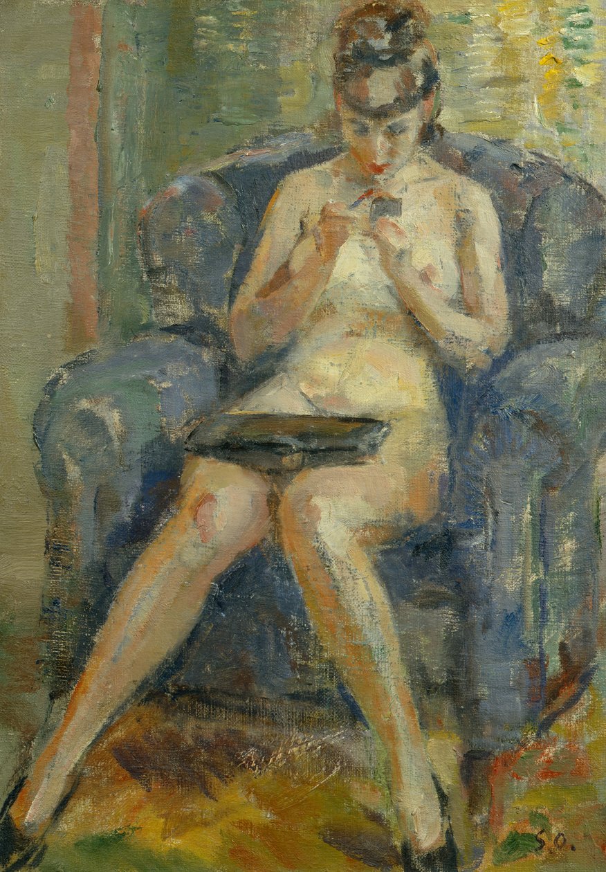 Toalett, 1900-talet (målning) av Soren Onsager