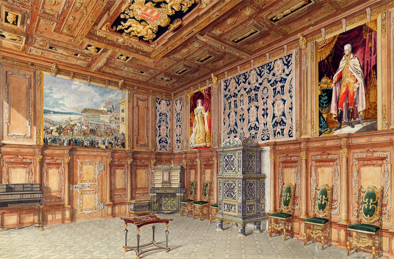 Kröningshallen i Laxenburg slott nära Wien av Sotira