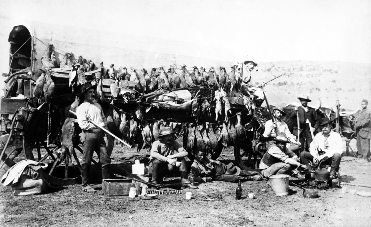 Återvänder från en skjutexpedition, Sydafrika, ca 1895 av South African Photographer