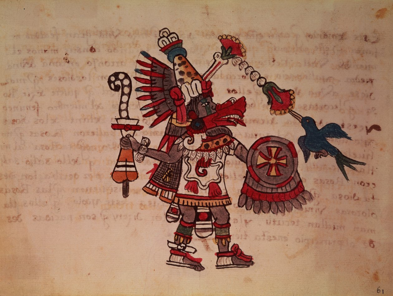 Quetzalcoatl, den plymerade ormen, vindens gud, lärdomen och prästadömet, livets mästare, skapare och civilisator, beskyddare av varje konst och uppfinnare av metallurgin (vellum) av South American School