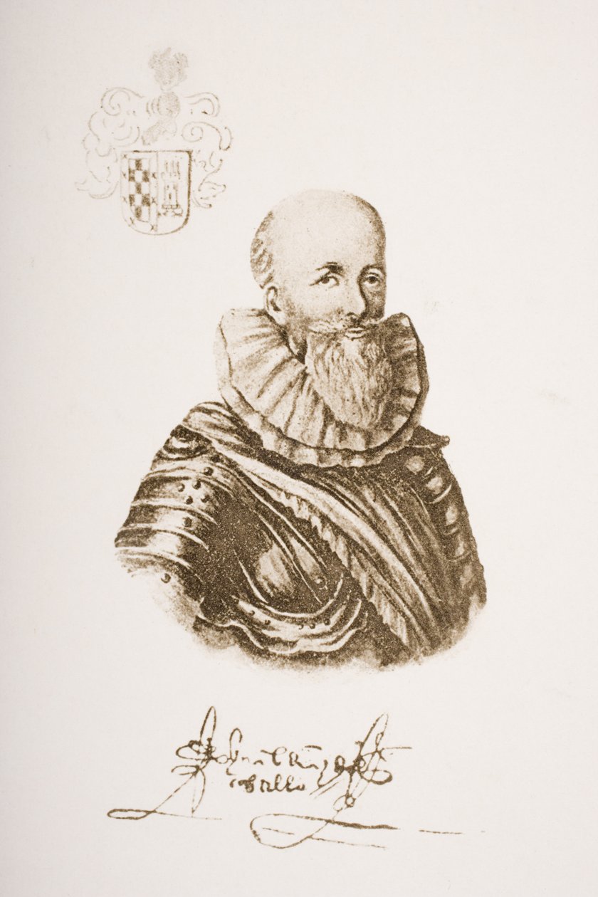 Bernal Diaz del Castillo (ca 1492-1584) av Spanish School