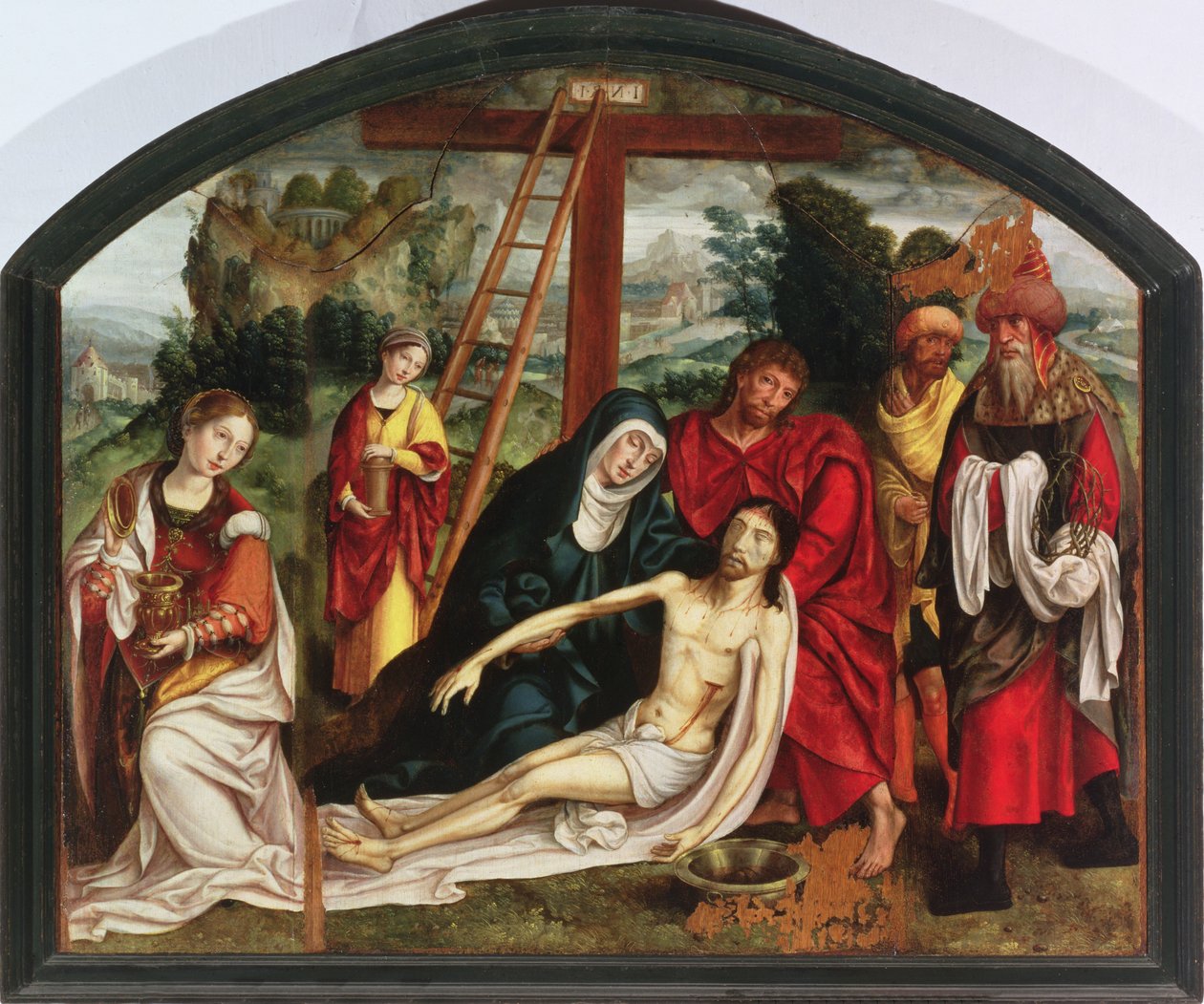 Nedstigning från korset (panel) av Spanish School