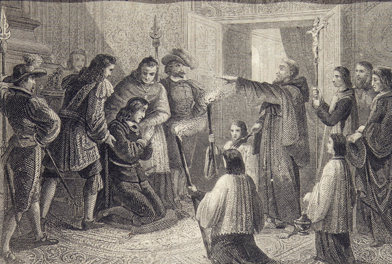 Exorcism av Carlos II av Spanien (1665-1700) c.1698 av Spanish School