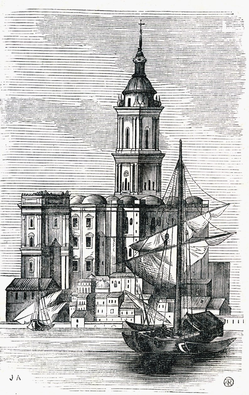 Katedralen i Malaga, Spanien, mitten av 1800-talet av Spanish School