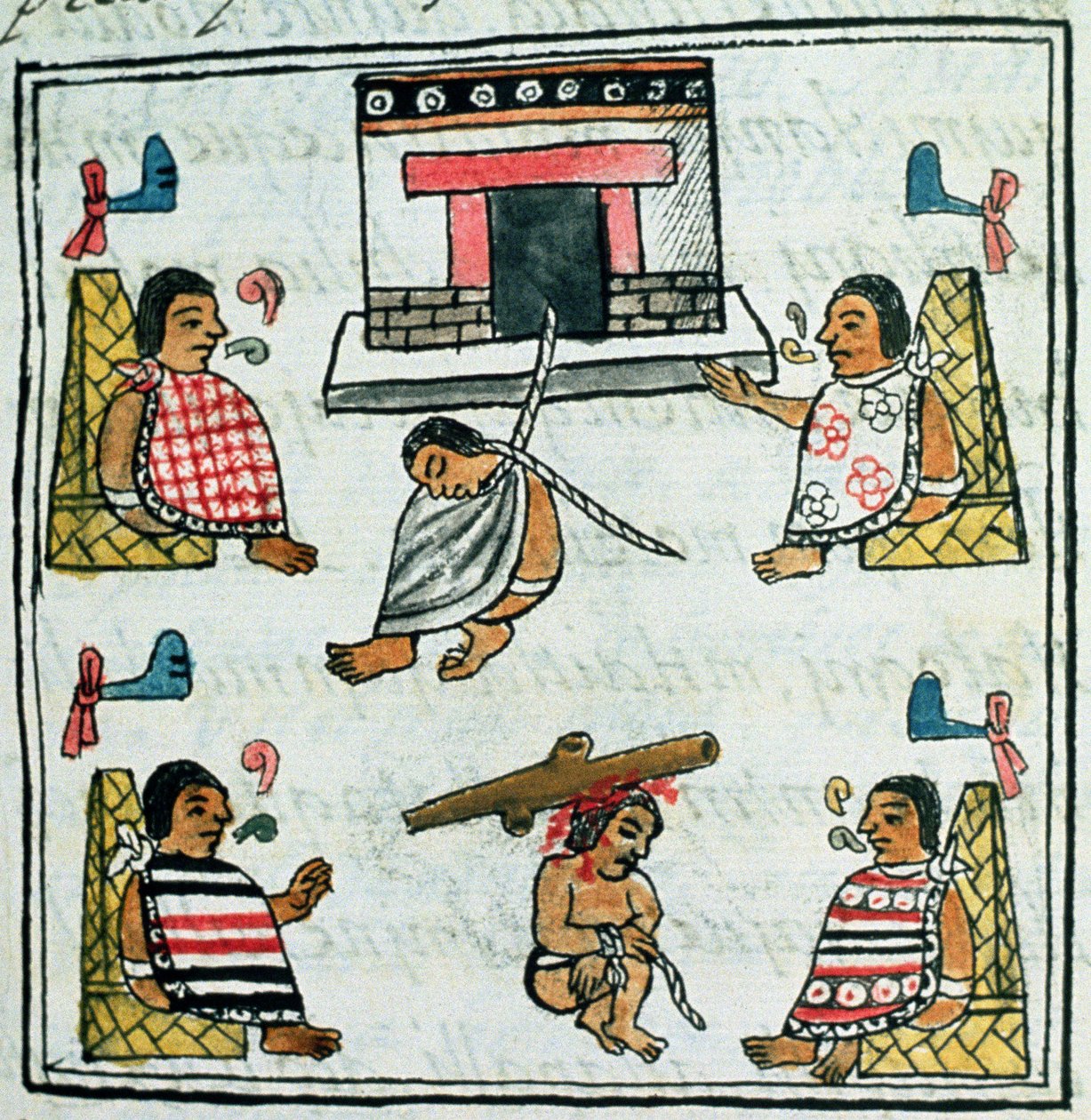 Ms Palat. 218-220 Bok IX Dom och straff i det aztekiska imperiet, från 