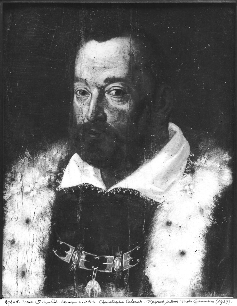 Porträtt av Christopher Columbus (1450-1506) av Spanish School
