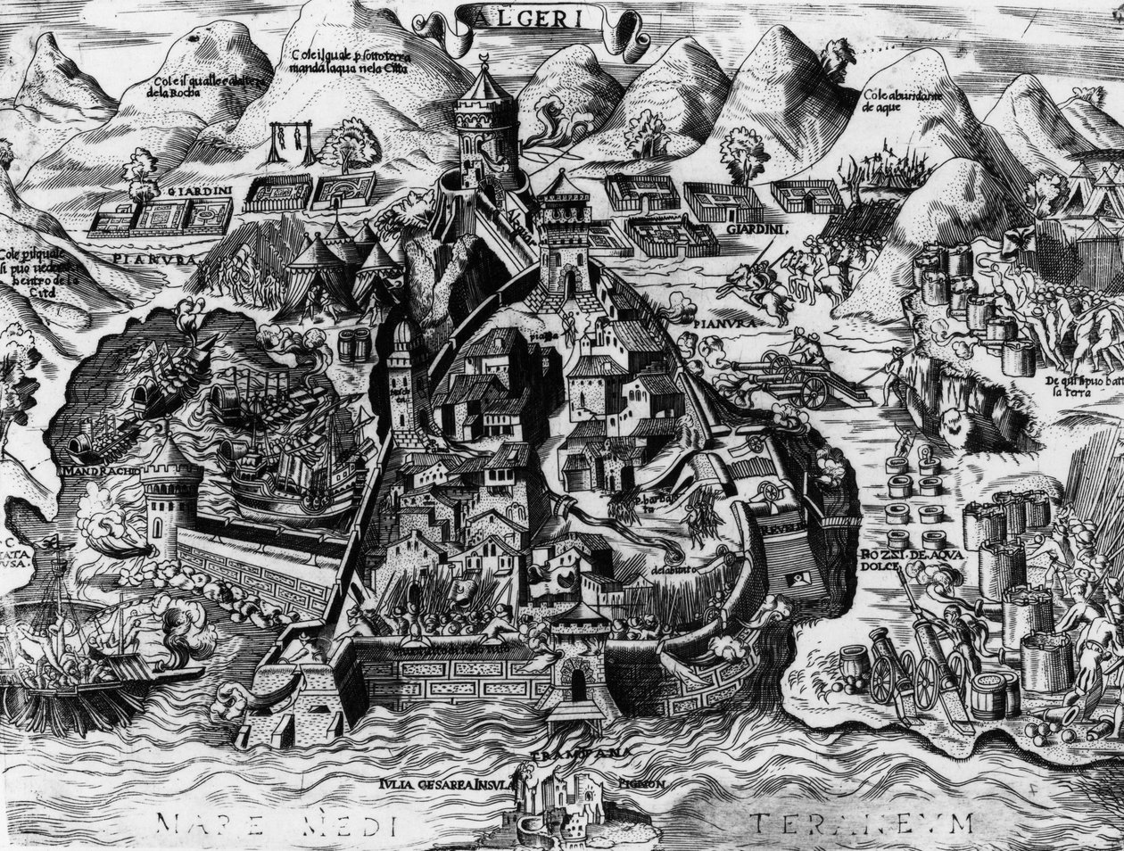Spanjorernas försök att erövra Alger, 1541 av Spanish School