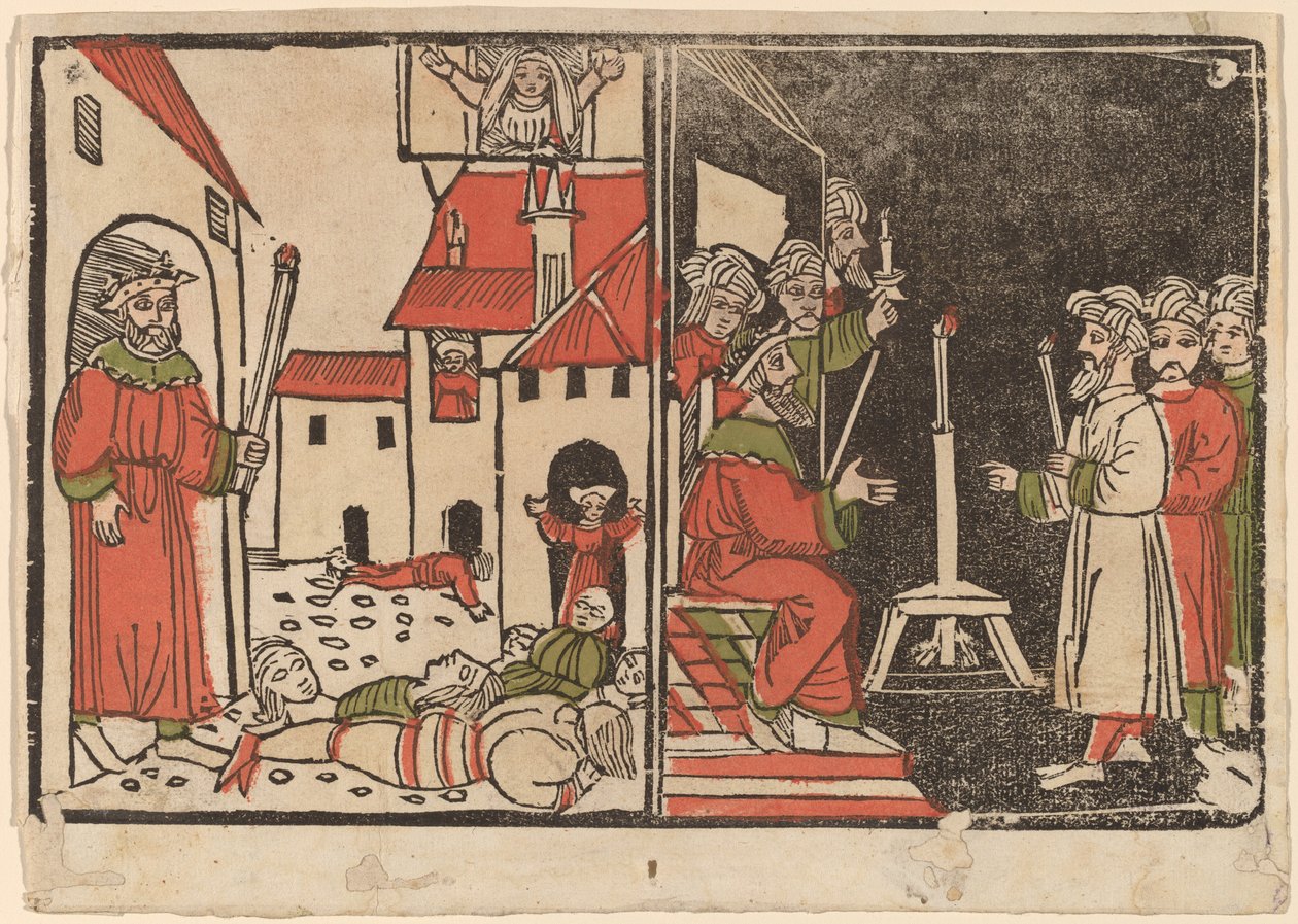 Massaker av förstfödd och egyptiska mörkret av Spanish 15th Century