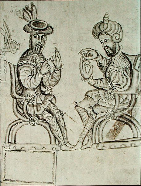 Faksimilkopia av en sida av Yanhuitlan codex (litografi) av Spanish Colonial (after)