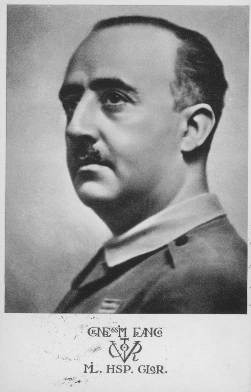 Francisco Franco, spansk general och diktator (svartvitt foto) av Spanish Photographer