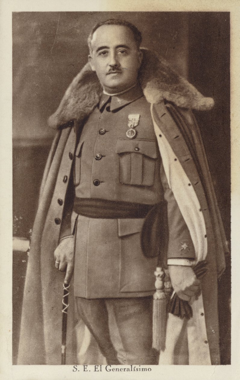 Francisco Franco, spansk general och diktator (svartvitt foto) av Spanish Photographer