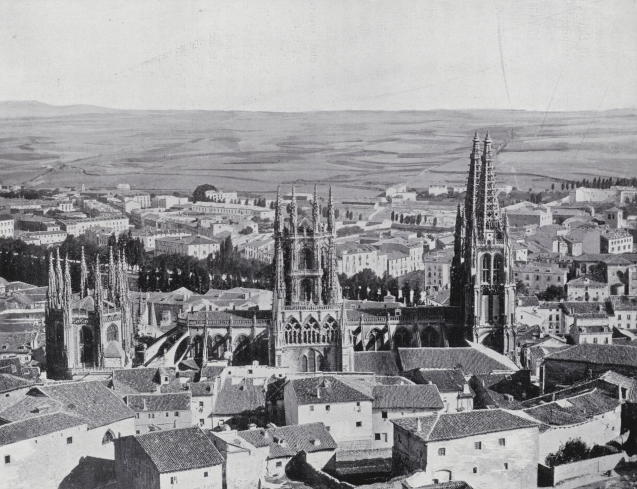 Allmän vy över Burgos (svartvitt foto) av Spanish Photographer