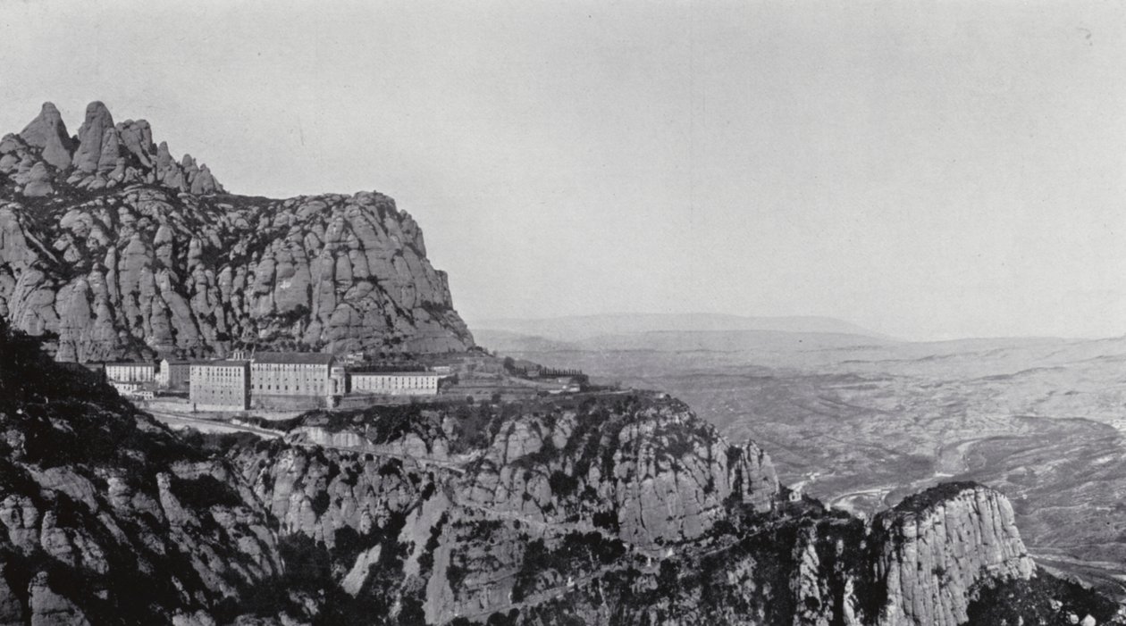 Allmän vy över Montserrat (svartvitt foto) av Spanish Photographer